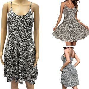 Acevog 2025 Adjustable Spaghetti Strap Boho Floral Fit Flare Dress Womens Large